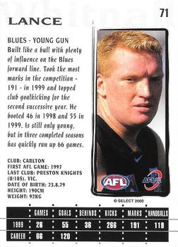2000 Select AFL Millennium #71 Lance Whitnall Back